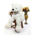 White 3.5 Feet Bow Teddy Bear